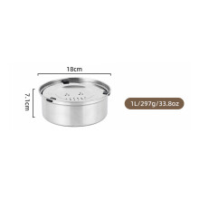 (1L, zoals afgebeeld) 3L Roestvrijstalen morsvrije waterbak voor honden, antislip, waterdispenser met