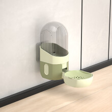 (waterbak groen) Hangende waterdispenser voor huisdieren, morsbestendige hondenbak, voerbak voor katten,