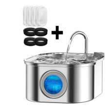 (Combinatie D) Transparante waterdispenser voor katten met sensor, 3,2 liter/108 oz, superstil en geschikt