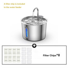 (Voeg 8 filters toe, L) 2,2L Automatische drinkwaterdispenser voor katten, slimme drinkfontein voor
