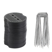 (1 juego - 100 piezas) Clavo de suelo en forma de U para césped, para la prevención de insectos, fijado