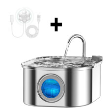 (Combinatie E) Transparante waterdispenser voor katten met sensor, 3,2 liter/108 oz, superstil en geschikt