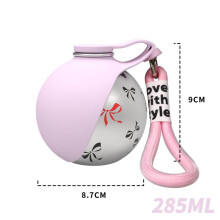(stampa rosa, 285 ml) Borraccia portatile per cani a prova di perdite in acciaio inossidabile 304 con
