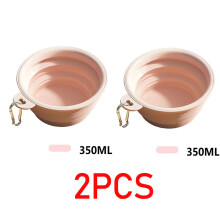 (2 stuks - Roze, 350 ml) 350 ml Opvouwbare hondenbak, inklapbare drinkbak voor huisdieren, drinkbak