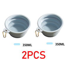 (2 stuks - Blauw, 350 ml) 350 ml Opvouwbare hondenbak, inklapbare drinkbak voor huisdieren, drinkbak