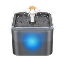 (grijs) 2L Automatische drinkfontein voor katten en honden met LED-verlichting, USB-aansluiting en recirculatie
