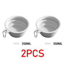 (2 stuks - Grijs, 350 ml) 350 ml Opvouwbare hondenbak, inklapbare drinkbak voor huisdieren, drinkbak