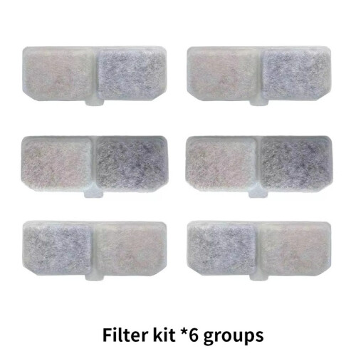 (6pcs Filter Element)3L Automatic Pet Water Fountain with 3pcs Filter Chips Silent Drinking Dispenser