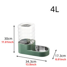 (groen, 4L) 4L Automatische waterdispenser voor huisdieren, roestvrijstalen waterbak, grote capaciteit,