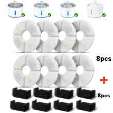 (8 sponzen - 8 filters, voor een diameter van 12,7 cm) Ronde koolstoffilters set, vervangingsfilter