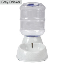 (Grå-Drinker) 3,8L stor kapacitet automatisk husdjursmatare och vattendispenser, gravitationsmatningsstation