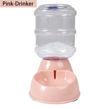 (Pink-Drinker) 3,8L automatisk husdjursmatare och vattenautomat med stor kapacitet, gravitationsmatningsstation