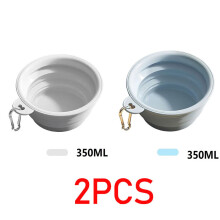 (2 stuks - Grijsblauw, 350 ml) 350 ml Opvouwbare hondenbak, inklapbare drinkbak voor huisdieren, drinkbak
