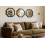 3x Black Round Wavy Wall Mirror Plastic Frame 25Cm 1