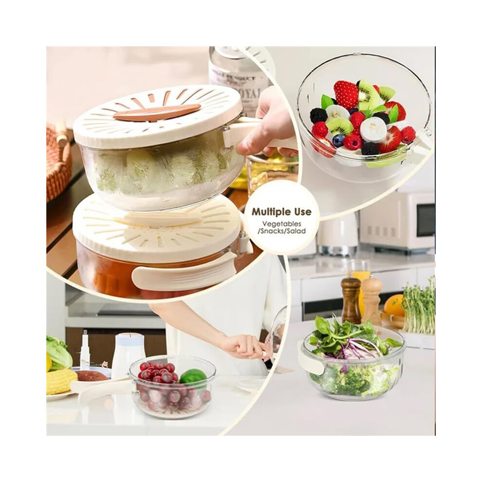 2Pcs Kitchen Colanders Bowl Fruit Cleaning Bowl With Strainer Kitchen Fruit Drain Basket Vegetable Salad Bowl 4713134050501