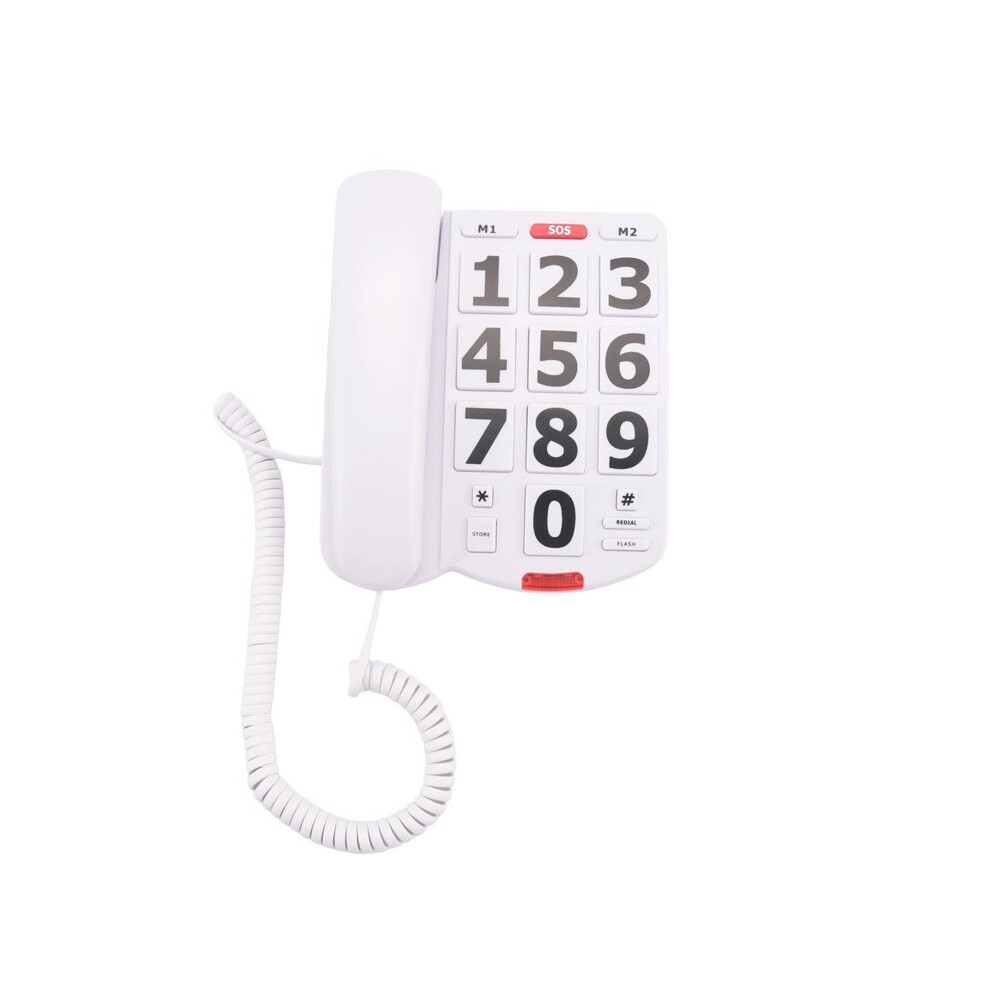 Button Phone For Elderly Seniors, Home Land Phone One Key For Help Telephone For The Visually Hearing Impaired 4711184695185