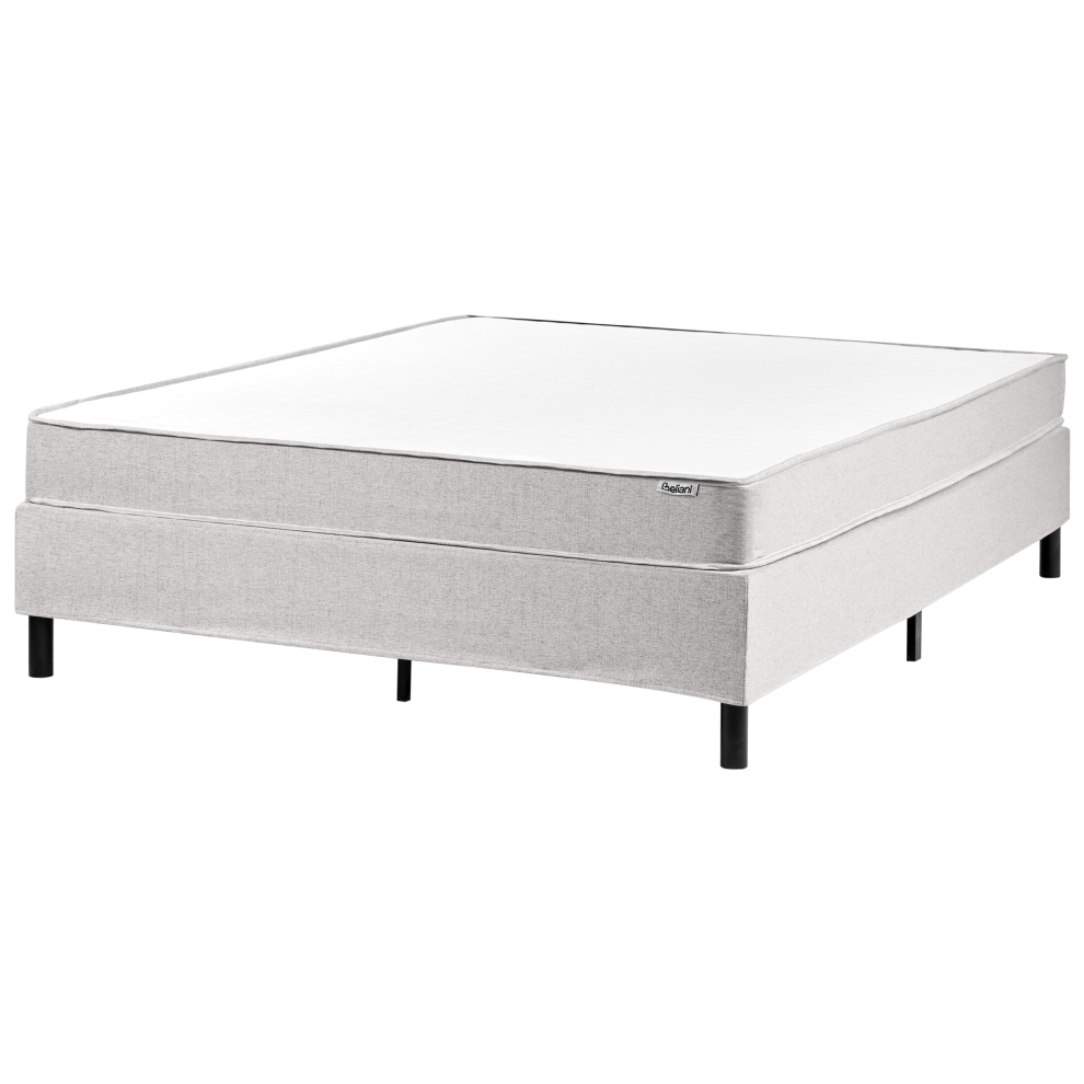 Beliani Divan Bed Without Headboard Fabric Countess 160 X 200 Cm (Eu King Size) Light Grey