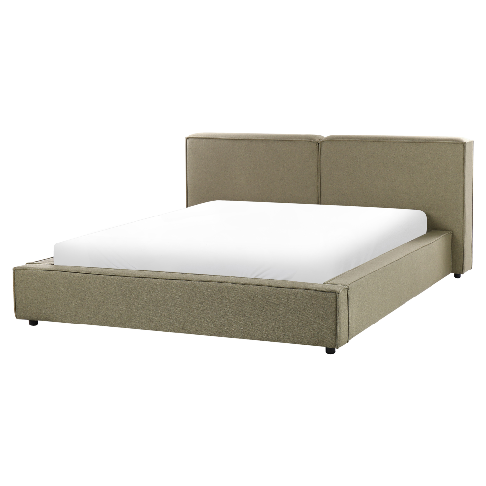 Beliani Waterbed Fabric Linards 160 X 200 Cm (Eu King Size) Olive Green