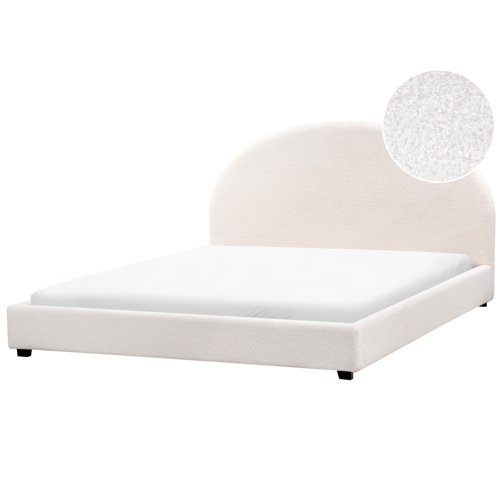 Beliani Waterbed Boucle Vaucluse 180 X 200 Cm (Eu Super King) Off- White