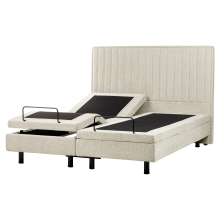Adjustable Bed Fabric CASTELLAN 160 x 200 cm (EU King Size) Beige
