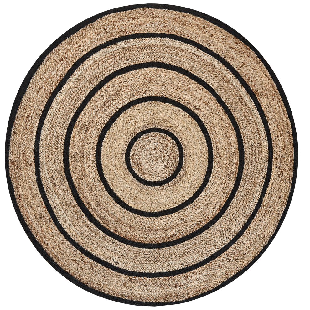 Beliani Rug Bukse Beige Ø 140 Cm Jute