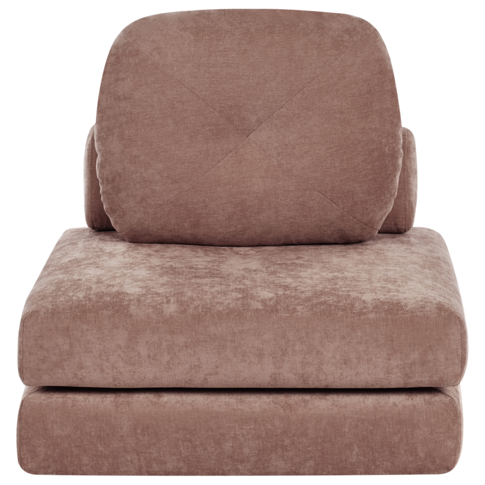 Beliani Single Sofa Bed Olden Chenille Brown
