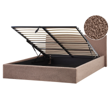 Ottoman Bed ORBEY Boucle Brown 180 x 200 cm (EU Super King)