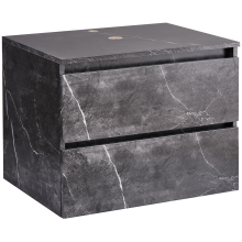 Wall Mounted Vanity Unit SERRA 60 cm Black Marble