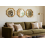 3x Gold Wavy Round Wall Mirror Plastic Framed 25Cm 1