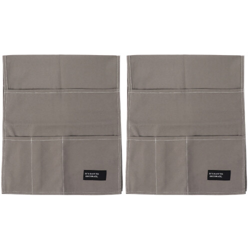2Stk Sofa Armlehnen Organizer Aus Baumwolle in Hellgrau Mit 4 Fächern