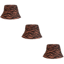 3Stk Zebra Streifen Fisherman Bucket Sun Hat Leicht Uv Sommer