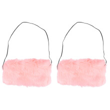 2Stk Handmuffs Rosa Kunstfell Für Kalte