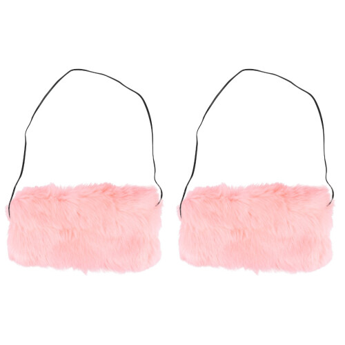 2Stk Handmuffs Rosa Kunstfell Für Kalte