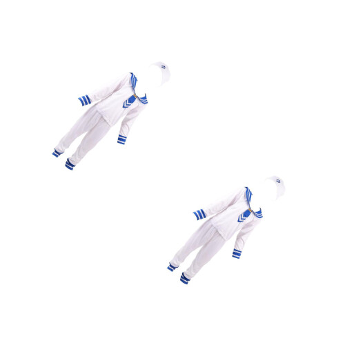 2Sets Party Kostüm Set Weiß Sailor Uniform Cosplay Performance Kinder