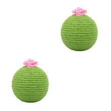 2Sets Stabiele Jute Kattenkrabbal Met Bal