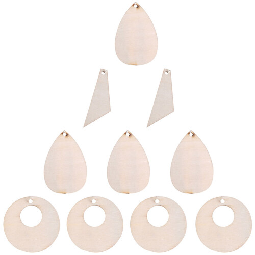60Pièces Pendentifs Bois DIY Beige Pour Boucles D’oreilles