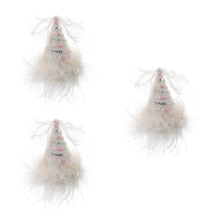 3Pièces Barrette Chapeau Plume Paillettes Accessoires