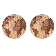 1Paire Boucles D'oreilles Bois Carte Élégantes Femme