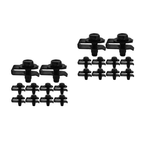 2Ensembles Clips U-Nut Métal Noir Kit Fixation Capot Auto Résistant