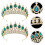1Pièces Couronne Cristal Vert Zircone Tiare Mariage Élégante 1