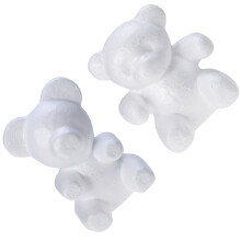 2Pièces Supports Ours Blancs En Mousse Pour Sculpture Fleurs