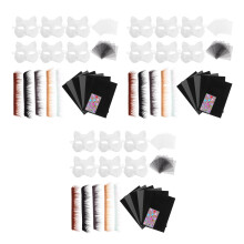 3Ensembles Masques Demi-Visage Chat Noir Papier DIY Décor Cosplay