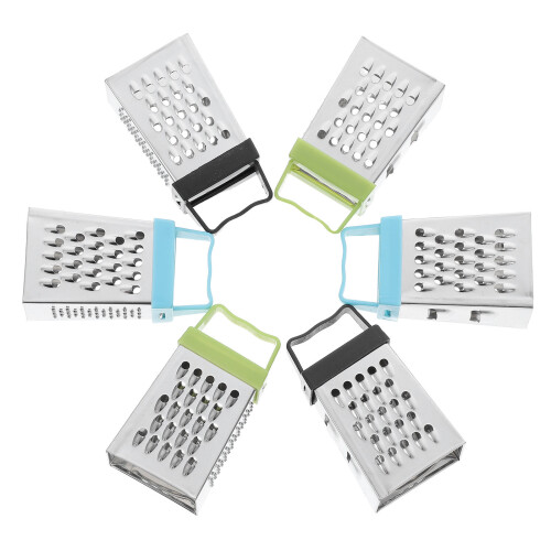 6Pièces Râpe Mini 4-En-1 Acier Inoxydable Portable Cuisine