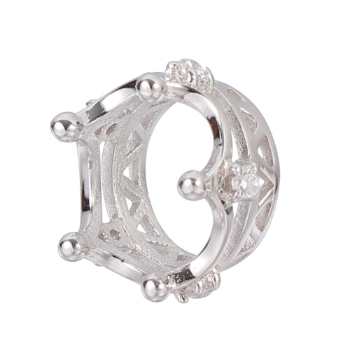Pendentif Couronne Argentée Charme DIY Pour Collier Élégant