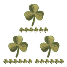 30Pièces Patch Feuille Verte Brodée Pour Vêtements Décor