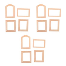 12Pièces Cadres Photo Miniatures En Bois Beige Décor Maison