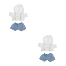 2Ensembles Tenues Mini-Peluches Assorties Hoodie Et Jean Réutilisables