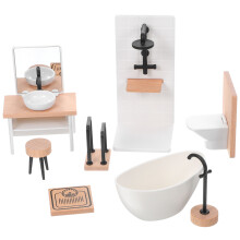 1Ensemble Miniature Salle De Bain En Bois Et Plastique Décor