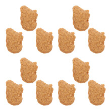 12Pièces Nuggets De Poulet Artificiels En PVC Marron Pour Décoration