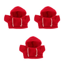 3Pièces Hoodie Rouge Pour Poupées Vêtements Interchangeables En Tissu